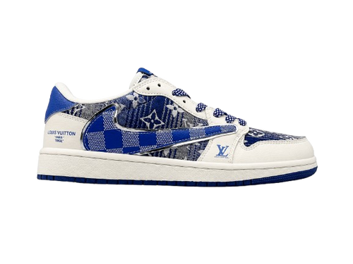 AJ1 Low Travis Scott x LV Blue Monogram Customs